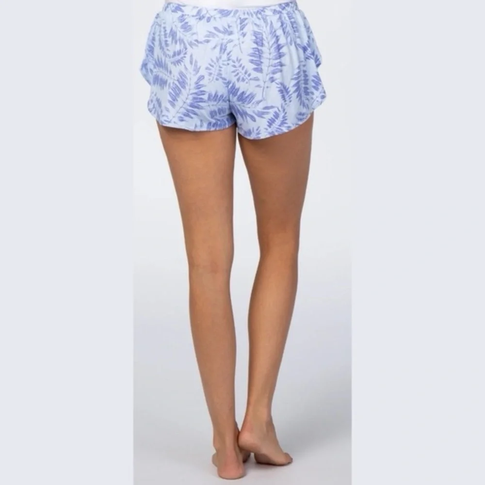 SALE! Hale Bob Periwinkle Palm Print Beach Cover-Up Pajama Micro Short Shorts